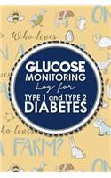 Glucose Monitoring Log for Type 1 and Type 2 Diabetes: Blood Glucose Monitoring Pad, Diabetes Blood Sugar Monitor, Glucose Log Book, Cute Farm Animals Cover(2 Glucose Monitoring Logbook for Type 1 and Type 2 Diabetes)