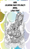 Animal Colouring pages for Adults - Large Print - Hare