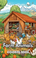 Farm Animals Coloring Book for Kids: Mindfulness Anxiety Relief and Relaxation Flower Coloring Book for Adults and Teens