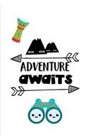 Adventure Awaits: Novelty Summer Notebook Small Lined Notebook