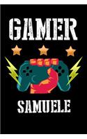 Gamer Samuele: Liniertes Notizbuch für deinen Vornamen