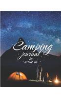 Camping Journal to Write In: Camping Journal Notebook