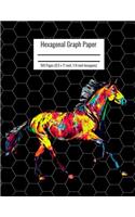 Hexagonal Graph Paper: Organic Chemistry & Biochemistry Notebook, Vibrant Horse Cover, 160 Pages (8.5 x 11 inch, 1/4 inch hexagons)