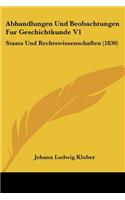 Abhandlungen Und Beobachtungen Fur Geschichtkunde V1
