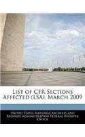 List of Cfr Sections Affected (Lsa), March 2009
