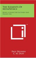 The Elements Of Metaphysics