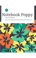 Notebook Poppy: Lined Notebook - Size - 8.5 x 11 -120 pages