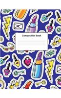 80s Lipstick Fun Composition Book