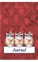 Journal: 6x9, Writing Journal, Diary, Notebook, Red; Owls With Hearts, Vol. 4