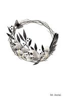 Dot Journal: Skull, Mushroom and Feather Wreath / Bear In Mind Bullet Grid / 5.5x8.5 inch / A5 / 150 pages