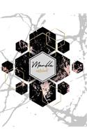 Marble: Marble black pink on white cover and Lined pages, Extra large (8.5 x 11) inches, 110 pages, White paper(1 Marble Black Pink on White Notebook)