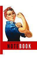 Rosie the Riveter Americana Notebook: Wide Ruled Perfect Bound Composition Book 8 1/2"x11" for Notes(2 Vintage)