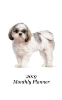 2019 Monthly Planner: Shih Tzu Cover - Includes Major U.S. Holidays and Sporting Events