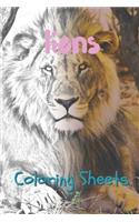 Lion Coloring Sheets: 30 Lion Drawings, Coloring Sheets Adults Relaxation, Coloring Book for Kids, for Girls, Volume 15