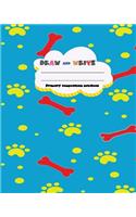 DRAW and WRITE primary composition notebook, 8x10 inch 200 page, Blue yellow dag paw print: Kids composition book journal for kindergarten first, 2nd, and 3rd grade