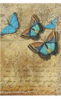 Beautiful Vintage Blue Butterflies Journal