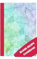 Blank Recipe Cookbook: Beautiful Flamingo Themed Journal To Writing Recipes (6x9 Inch 15.24x22.86 cm.) 120 Custom Pages (RED&GREEN&BLUE&PURPLE Pattern)