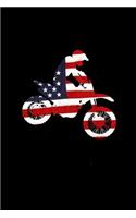 Biker American flag: Notebook Journal Diary 110 Lined pages