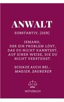 Anwalt Substantiv, [der] Jemand, Der Ein Problem Löst Notizbuch: A5 Notizbuch KARIERT für Anwälte Juristen - Geschenkidee für Studenten - Abitur - Studium - Jura - Geburtstag - Lustiger Spruch - Studentenbuch