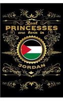 Real Princesses Are Born in Jordan: 6 X 9 Inch Bulleted Dot Grid Journal Notebook for Students, School, as Diary Bullets