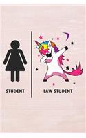 Student Law Student: Funny Law Student Vs Normal Student Dabbing Unicorn Journal / Notebook / Diary Gift (6 X 9 - 110 Blank Pages)