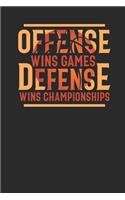 Offense Wins Games Defense Wins Championship: Basketball Notebook, Dotted Bullet (6 x 9 - 120 pages) Sports Themed Notebook for Daily Journal, Diary, and Gift