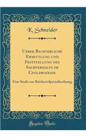 Ueber Richterliche Ermittlung Und Feststellung Des Sachverhalts Im Civilprozesse: Eine Studie Zur ReichscivilprozeÃ?ordnung (Classic Reprint)