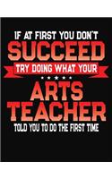 If At First You Don't Succeed Try Doing What Your Arts Teacher Told You To Do The First Time: College Ruled Composition Notebook Journal