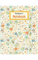 Gardener's Notebook - Retro Doodle Flowers Pattern Cream Background