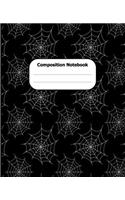 Composition Notebook: Halloween College Ruled 7.5 x 9.25 in 100 Pages Composition Book Black Spider Web Pattern