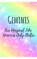 Geminis Are Magical Like Unicorns Only Better: 6x9" Dot Bullet Notebook/Journal Funny Birthday Star Sign Astrology Zodiac Gift Idea For Those Born in May, June