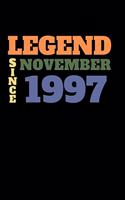 Legend since November 1997: Ruled Birthday Diary Notebook or Guest book Journal - Lined Register Pocketbook for Men and Women with Lines - Visitors' book for Birthdays and Part