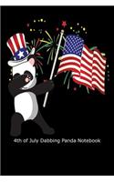 4th of July Dabbing Panda Notebook: Funny Dabbing Panda Independence Day Gift Journal
