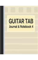 Guitar Tab Journal & Notebook 4: Tablature for Guitar Manuscript Yellow