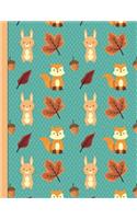 NoteBook: 120 Lined Journal Pages - Diary - 8.5"x 11" Large Composition Note Book Gloss Finish Paperback - Fox