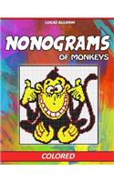 Nonograms of Monkeys: Colored Griddlers- Exclusive and High-Quality Japanese Nonograms - Hanjie Griddlers Nonograms