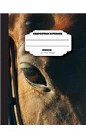 Composition notebook unruled 8.5 x 11 inch 200 page, Brown horse
