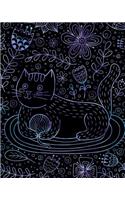 Journal Notebook Cute Cat in Flowers Pattern 3: 172 Lined Numbered Pages With 3 Index Pages For Easy Organization in Large 8 x 10 Size For Journaling, Writing, Planning or Doodling.(34 Artsy Lined Journals)