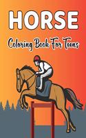 Horse Coloring Book for Teens