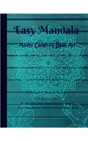 Easy Mandala Adults Coloring Book Art