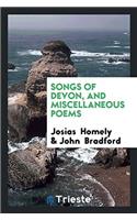 Songs of Devon, and Miscellaneous Poems