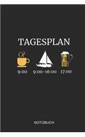 Tagesplan Notizbuch: Liniertes Notizbuch - Kaffee Segeln Bier Boot Anker Kapitän Geschenk