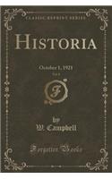 Historia, Vol. 8: October 1, 1921 (Classic Reprint): October 1, 1921 (Classic Reprint)