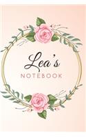 LEA'S Customized Floral Notebook / Journal 6x9 Ruled Lined 120 Pages School Degree Student Graduation university