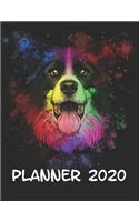 Planner 2020: Planner Weekly and Monthly for 2020 Calendar Business Planners Organizer For To do list 8,5" x 11" with Australian Shepherd Dog Pop Art Funny Doglov