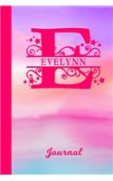 Evelynn Journal: Personalized Custom First Name Personal Writing Diary - Cute Pink & Purple Watercolor Effect Cover - Daily Journal for Journalists & Writers for Not