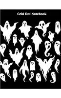 Grid Dot Notebook: Ghost Dot Grid Notebook-8.5 x 11-110 wide-ruled pages-Glossy Cover-Perfect Gift for School, Halloween Party Favor or Ghost Lovers