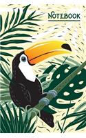 Rainforest Notebook. Toucan Jungle Scene: Blank Lined for Writing and Note Taking
