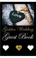 Golden Wedding Guest Book
