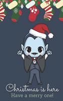 Christmas Is Here Have A Merry One: Festive Kawaii Chibi Vampire Dressed Up Like Santa with a Red White Hat. Holiday Stockings and Ornaments Notebook Cover. Great Journal Gift or Stock